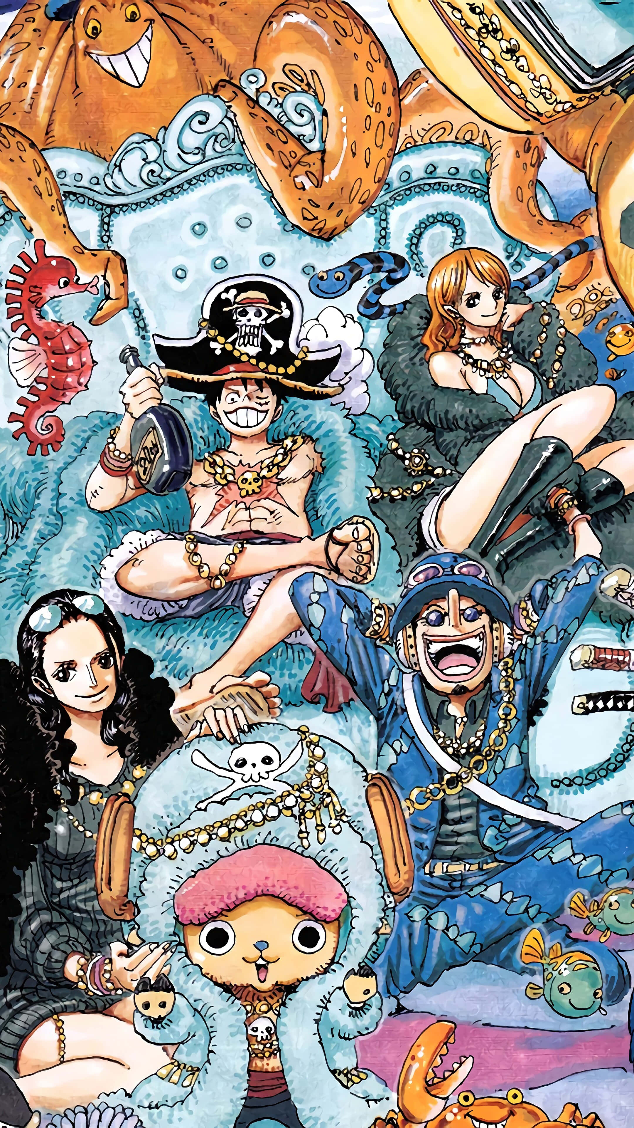 Hasır Şapka Korsanları One Piece Anime Duvar Kağıdı