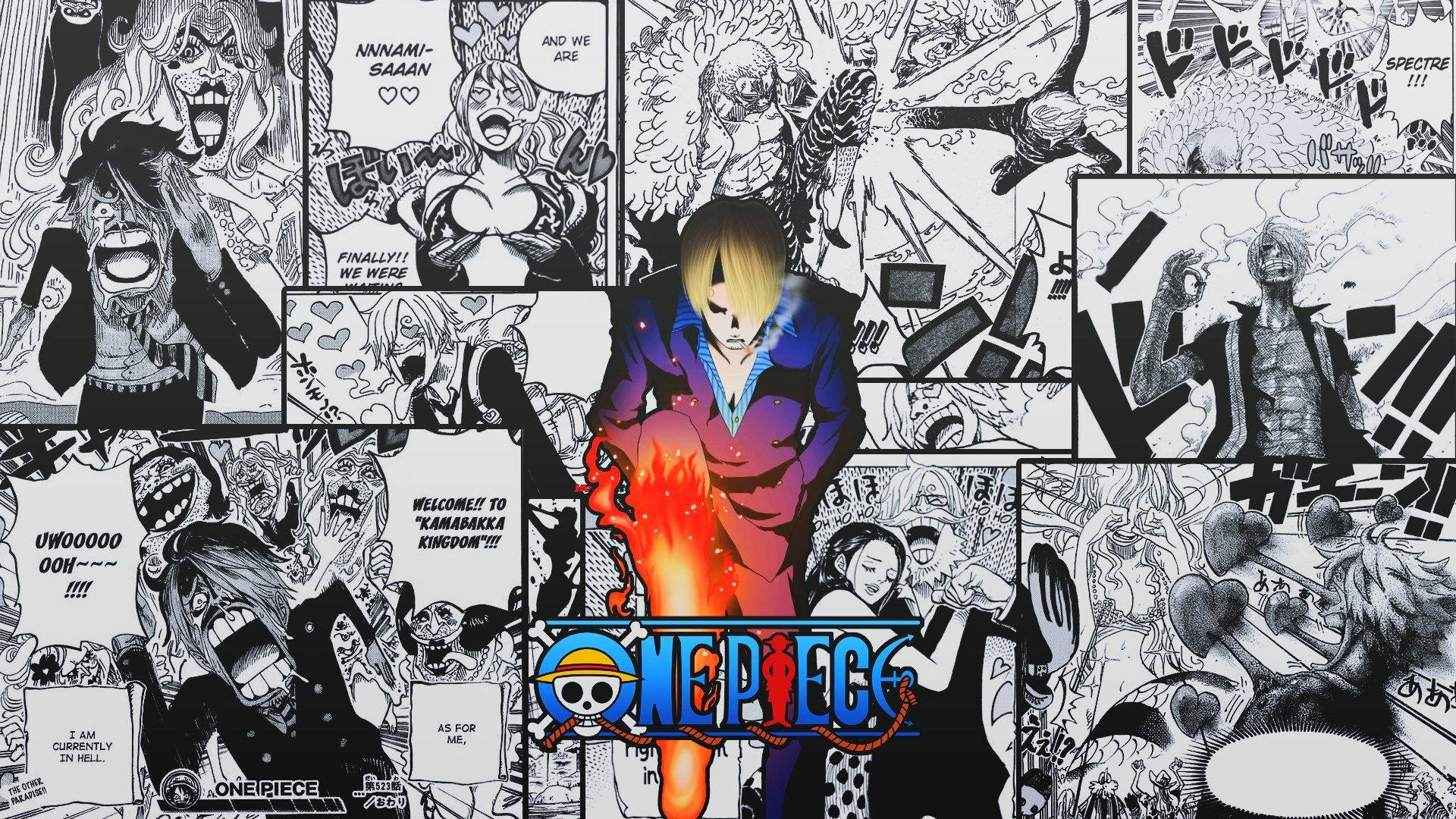 Hasır Şapkalı Aşçı Sanji Manga Paneli Duvar Kağıdı