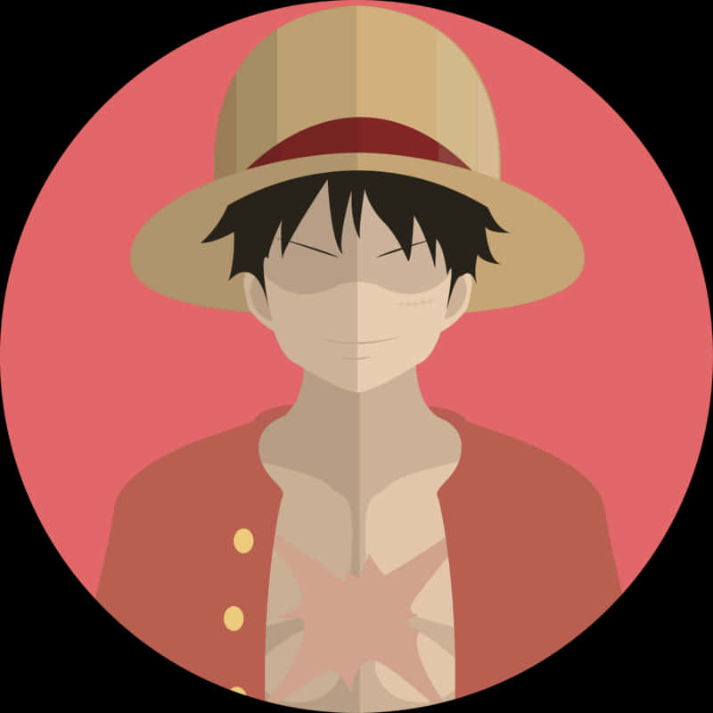 Hasır Şapkalı Luffy Vektör Portresi Duvar Kağıdı