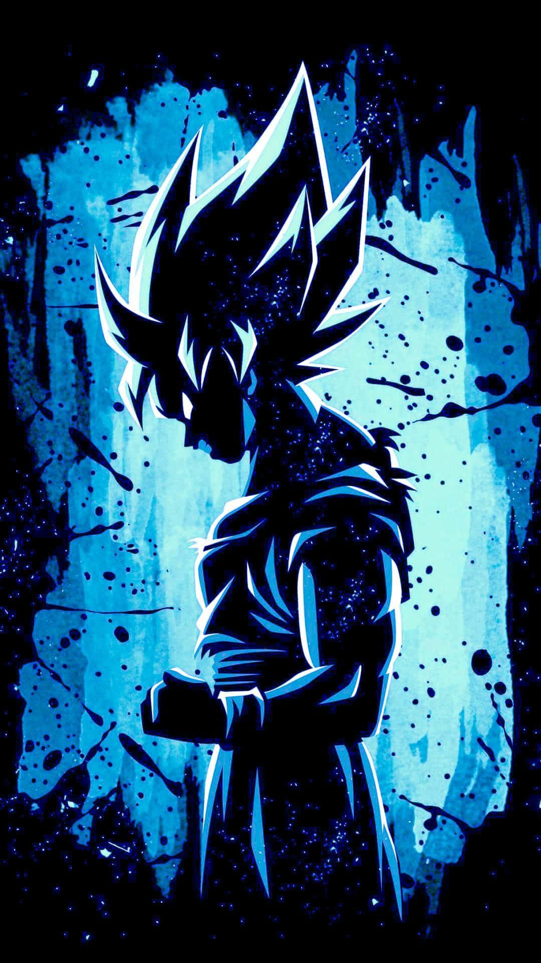 Hasta Anime Goku Dragon Ball Z Mavi Estetik Duvar Kağıdı