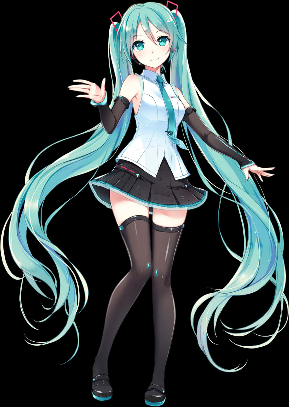 Hatsune Miku Sanal Diva Duruşu Duvar Kağıdı