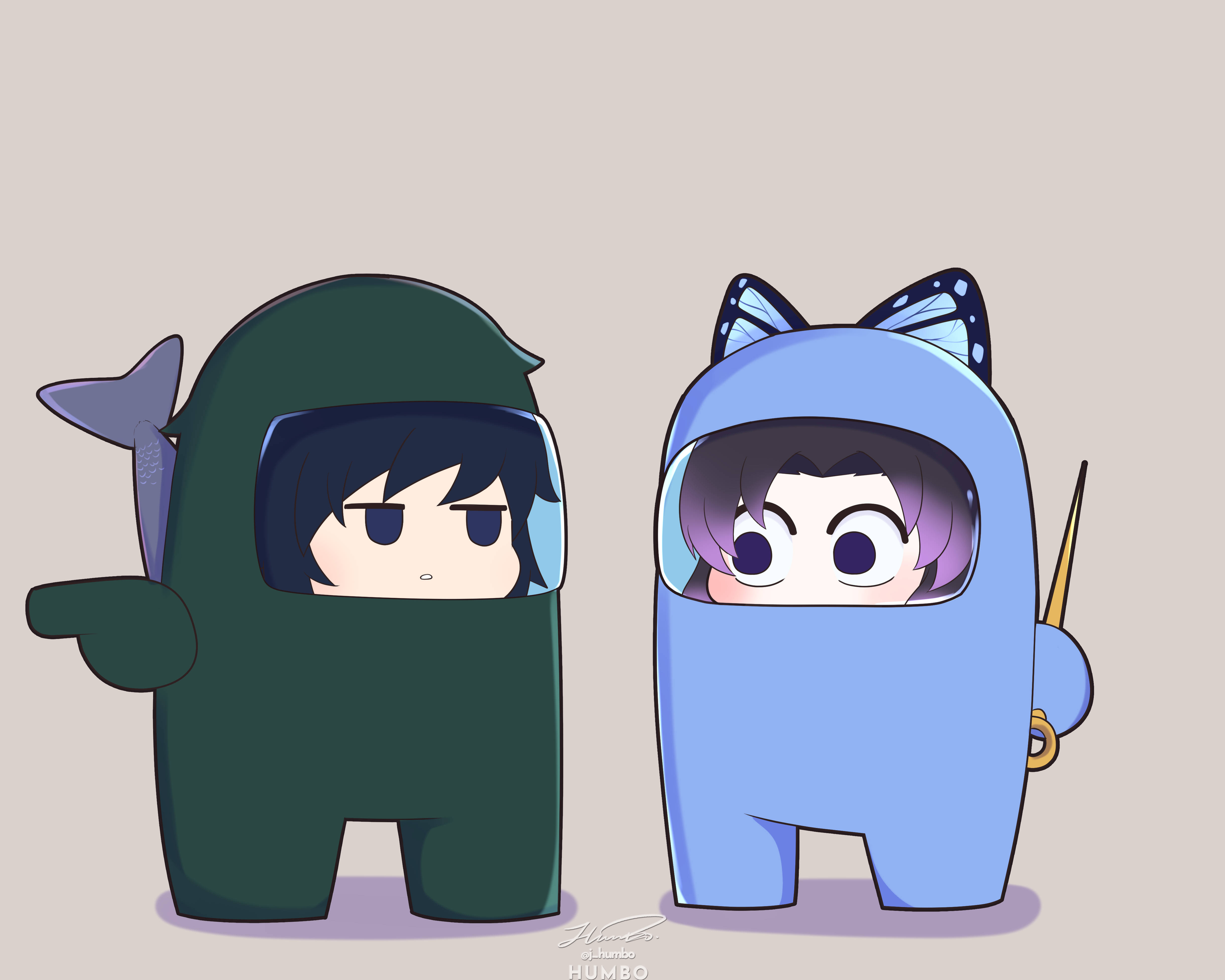 Havalı Demon Slayer Chibi Duvar Kağıdı