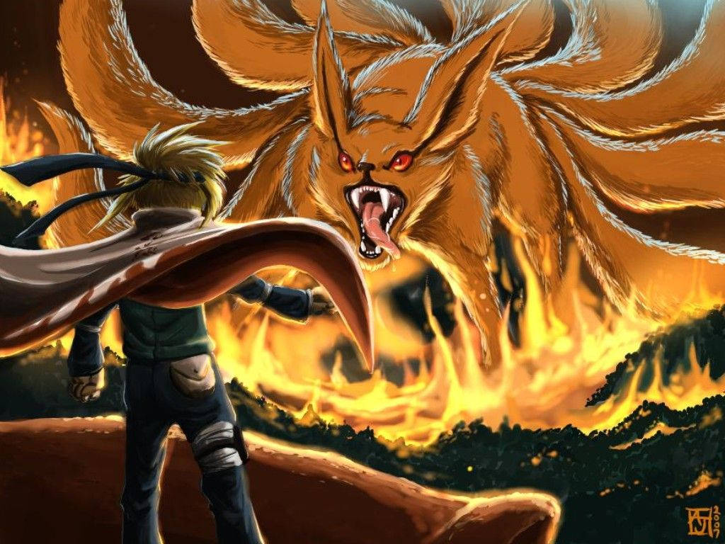 Havalı Naruto ve Kurama Duvar Kağıdı