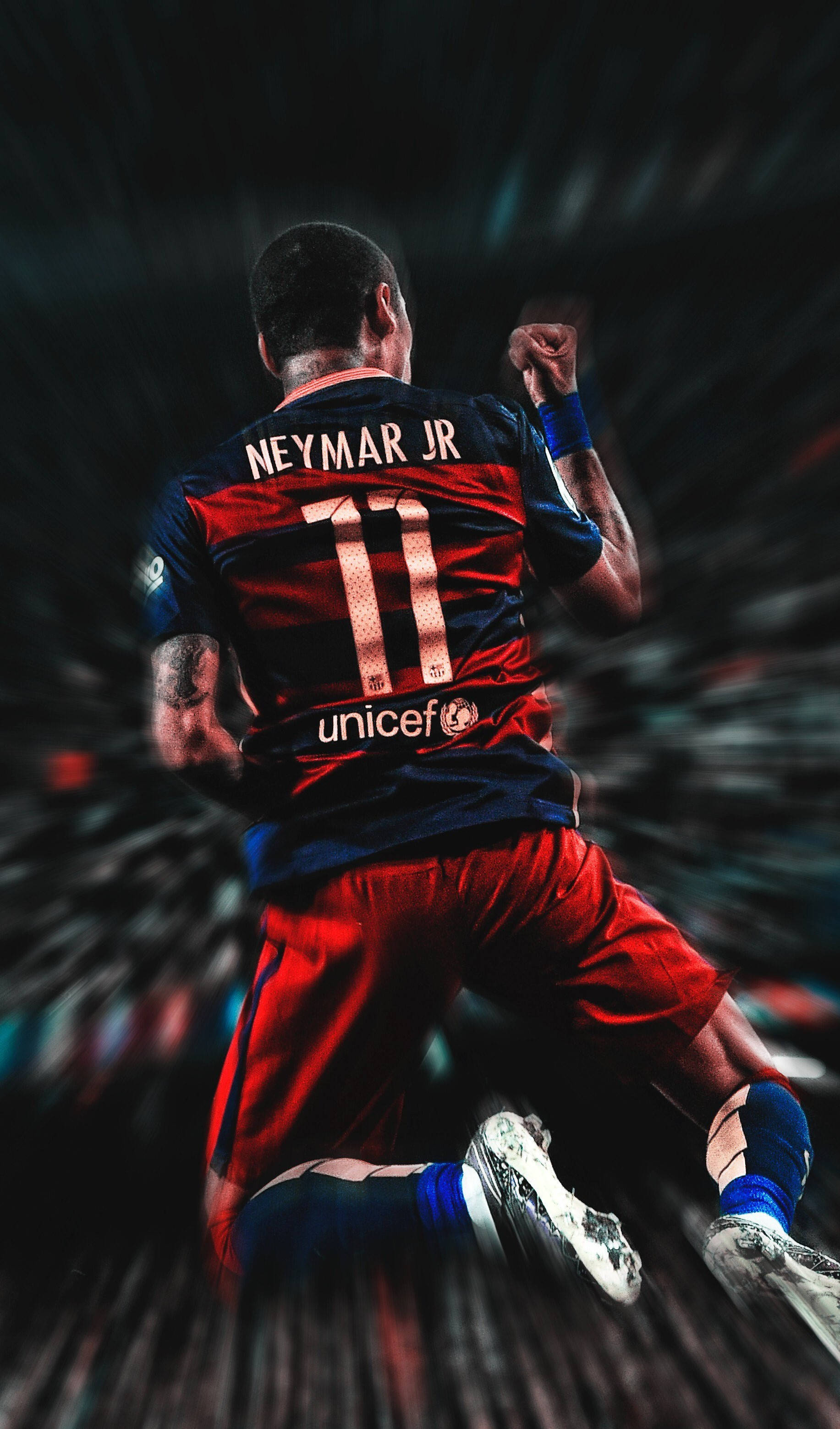 Havalı Neymar Jr Orta Hareket Sıçrayışı Duvar Kağıdı