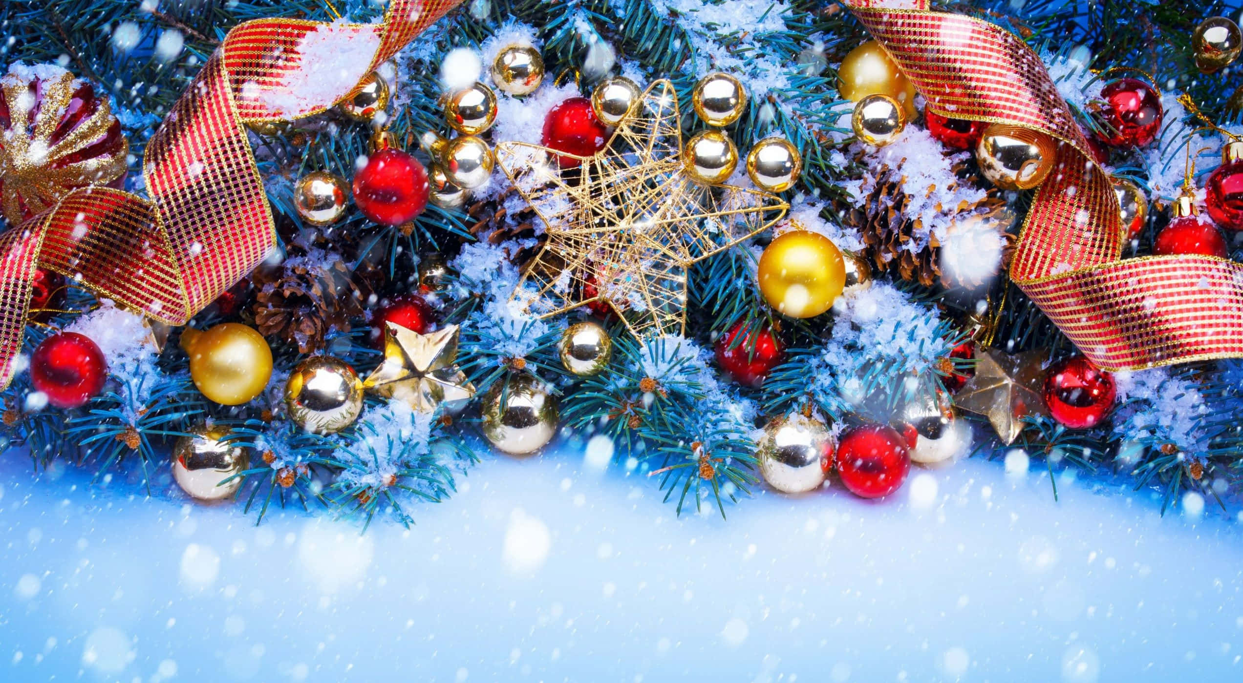Havalı Noel Çelenk Süsü Dijital Sanat Duvar Kağıdı