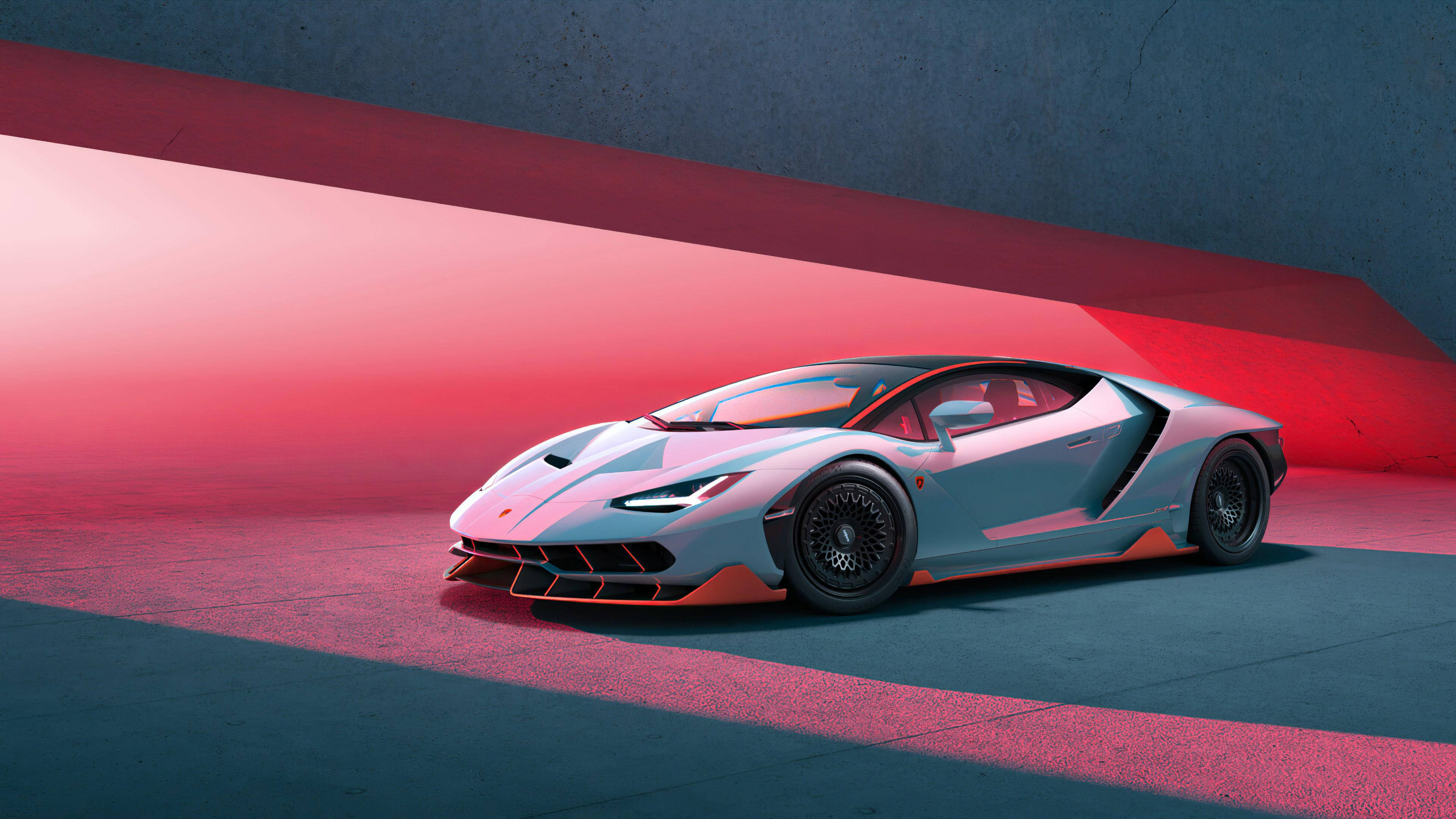 Havalı Arabalar: Kırmızı Işıklar Altında Lamborghini Duvar Kağıdı