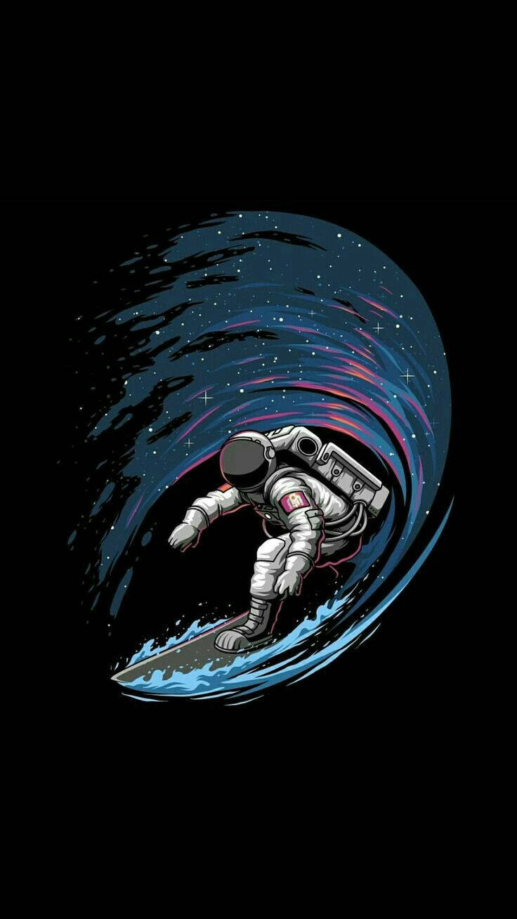 Havalı Astronot Sörfü duvar kağıdı.