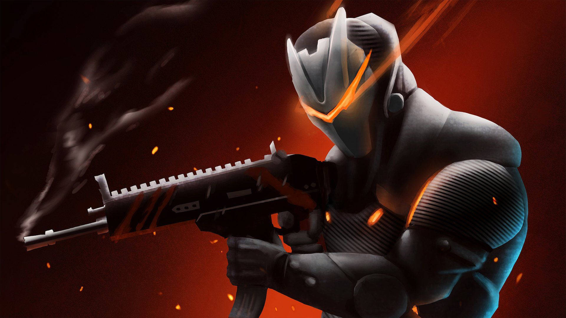 Havalı Fortnite Omega Ateş Ediyor Duvar Kağıdı