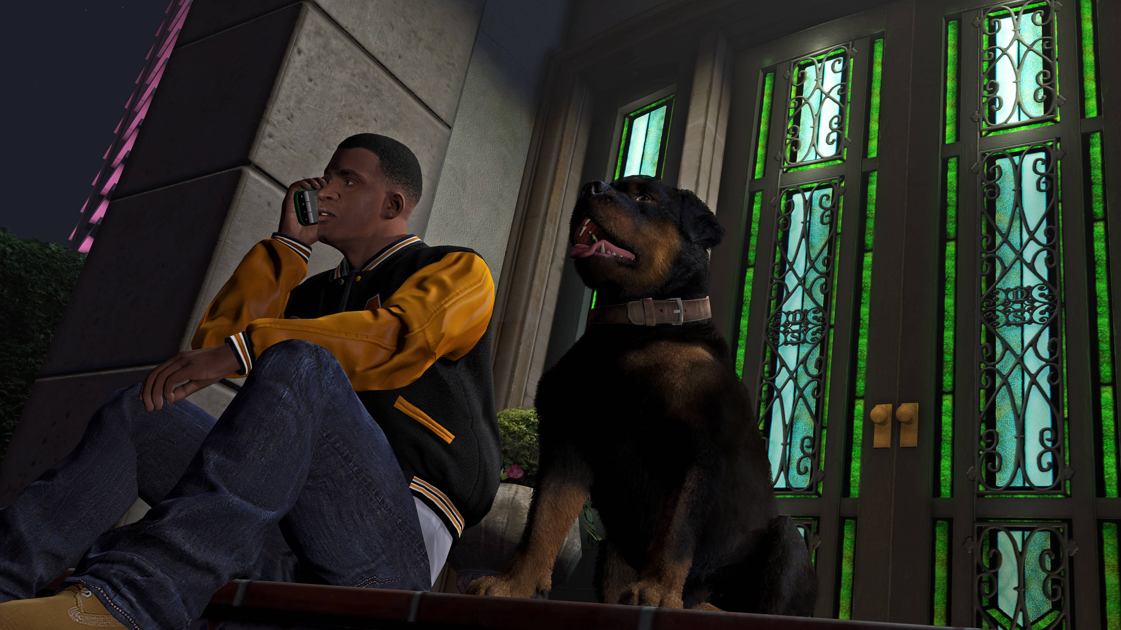 Havalı GTA Adam ve Köpek Duvar Kağıdı
