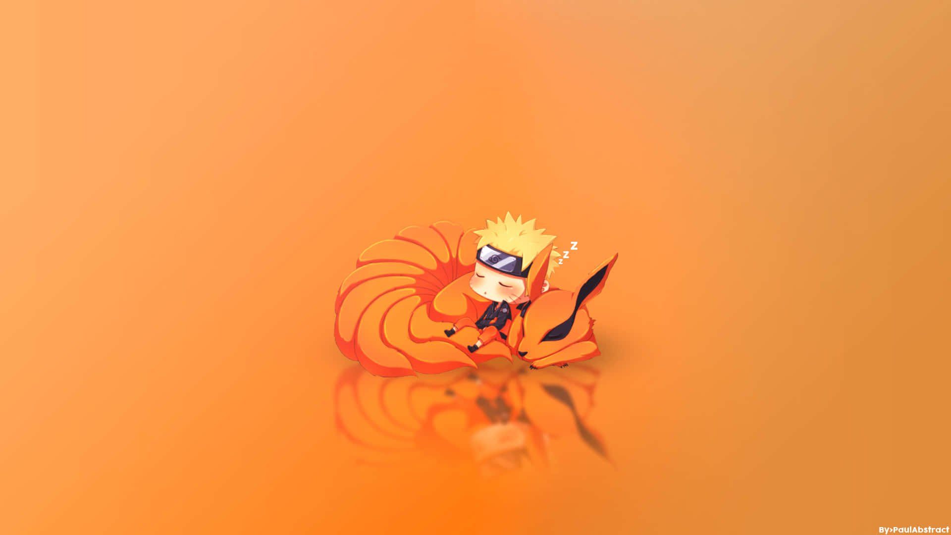 Havalı Naruto Duvar Kağıdı Chibi Kurama ile Duvar Kağıdı