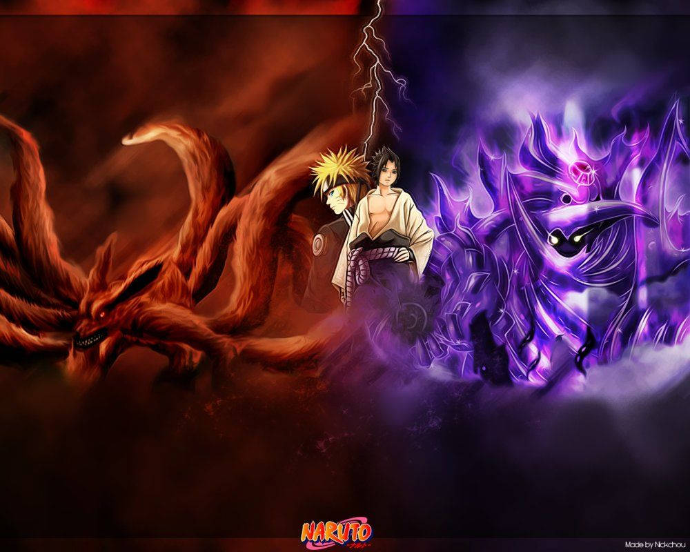 Havalı Naruto Kurama ve Susanoo — Havalı naruto GIF Duvar Kağıdı