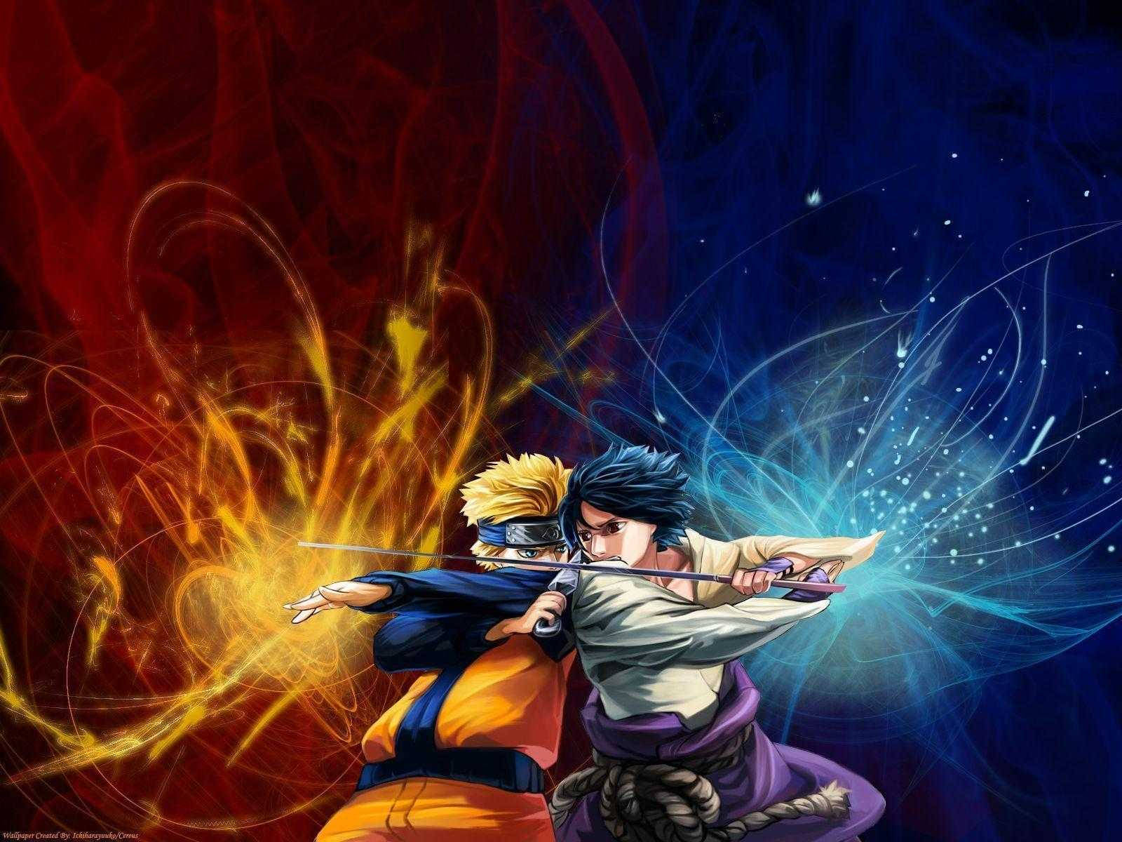 Havalı Naruto ve Sasuke Çatışması — Havalı naruto GIF Duvar Kağıdı