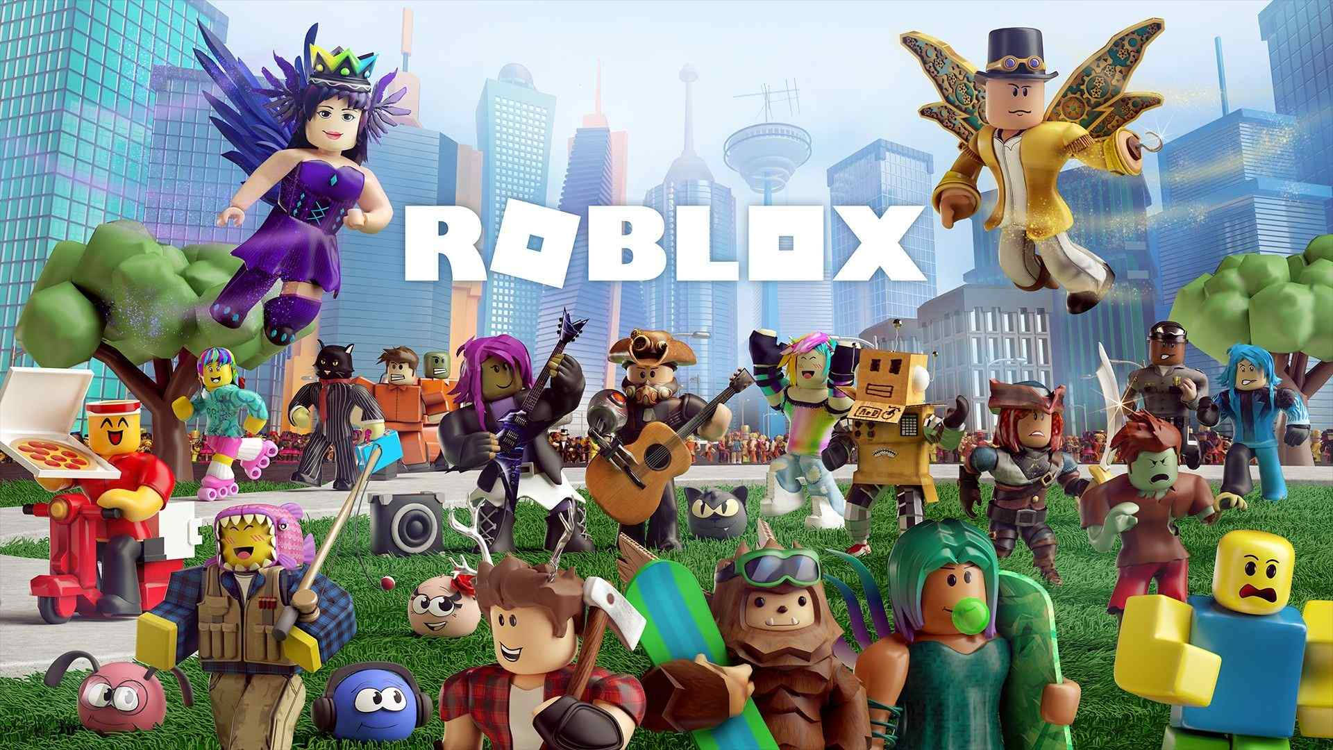 "Havalı Roblox Karakterlerinin Şehir Hayatını Kucaklaması" Duvar Kağıdı