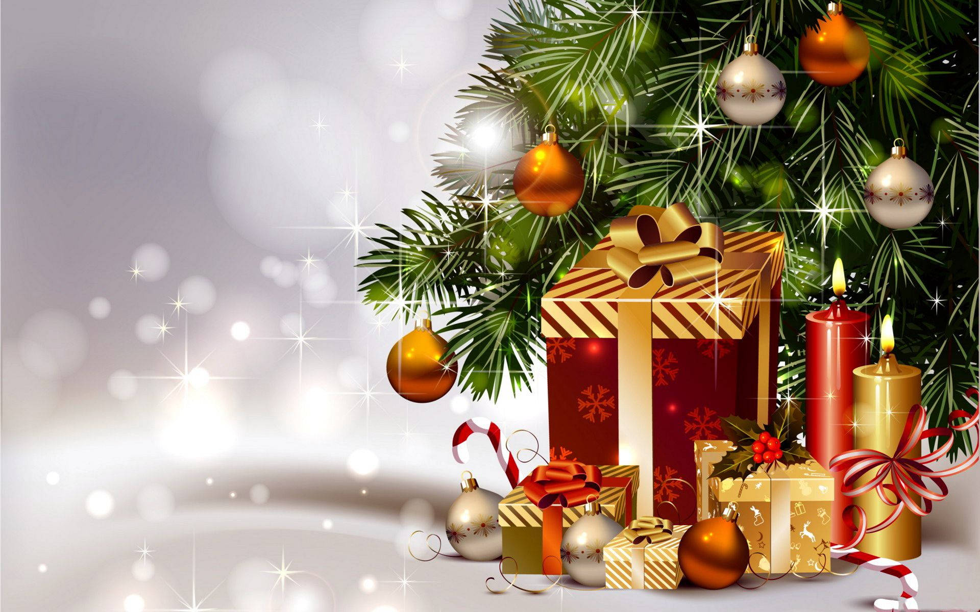 Hediyelerinizi Noel ağacının altında açın! Duvar Kağıdı