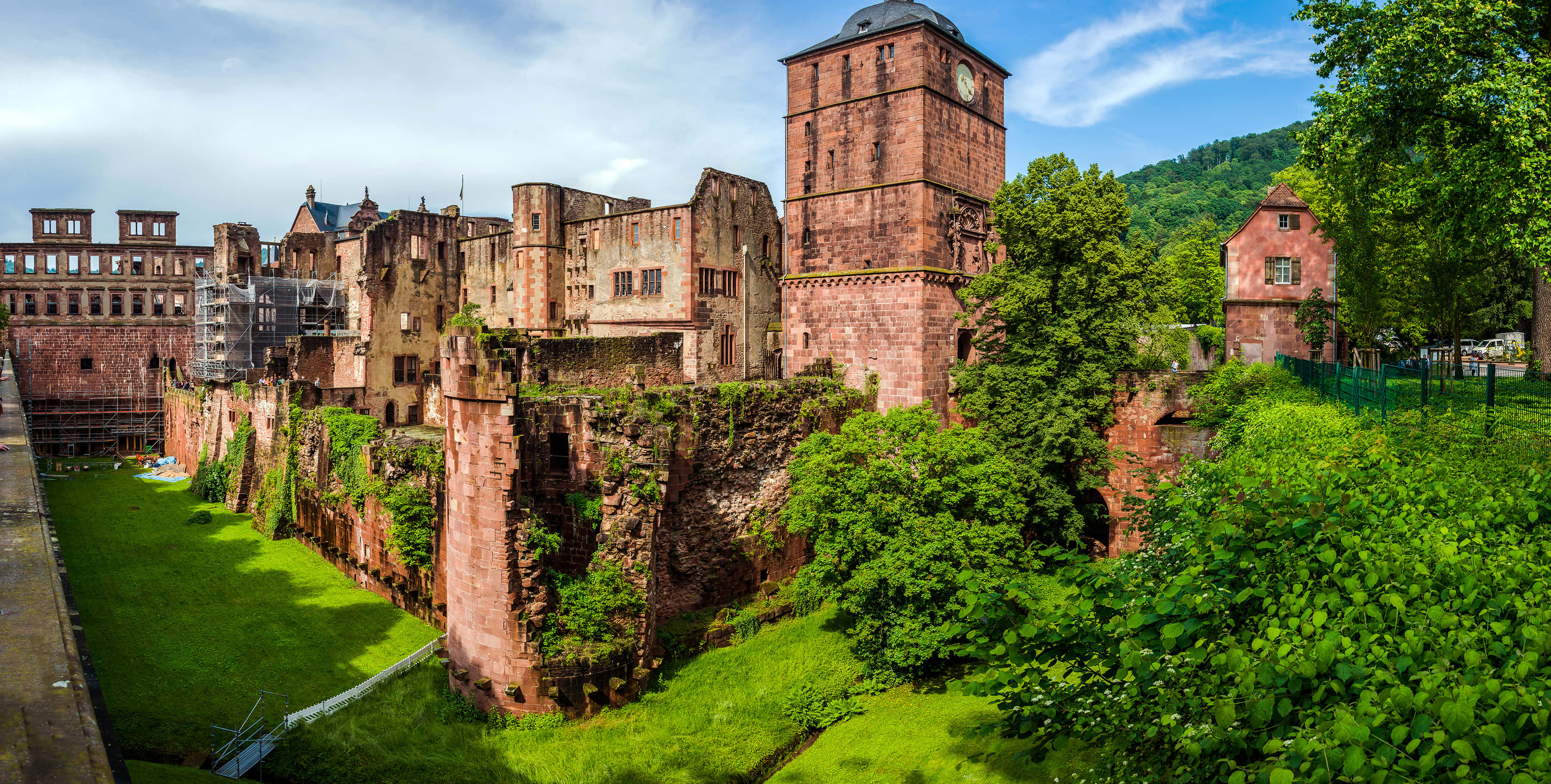 Heidelberg Şatosu'nun Yeşil Yosunları Duvar Kağıdı