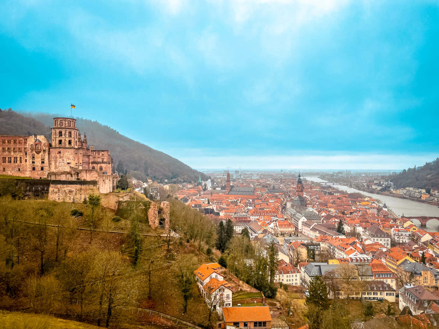Heidelberg Şatosu Şehir Manzarası Duvar Kağıdı