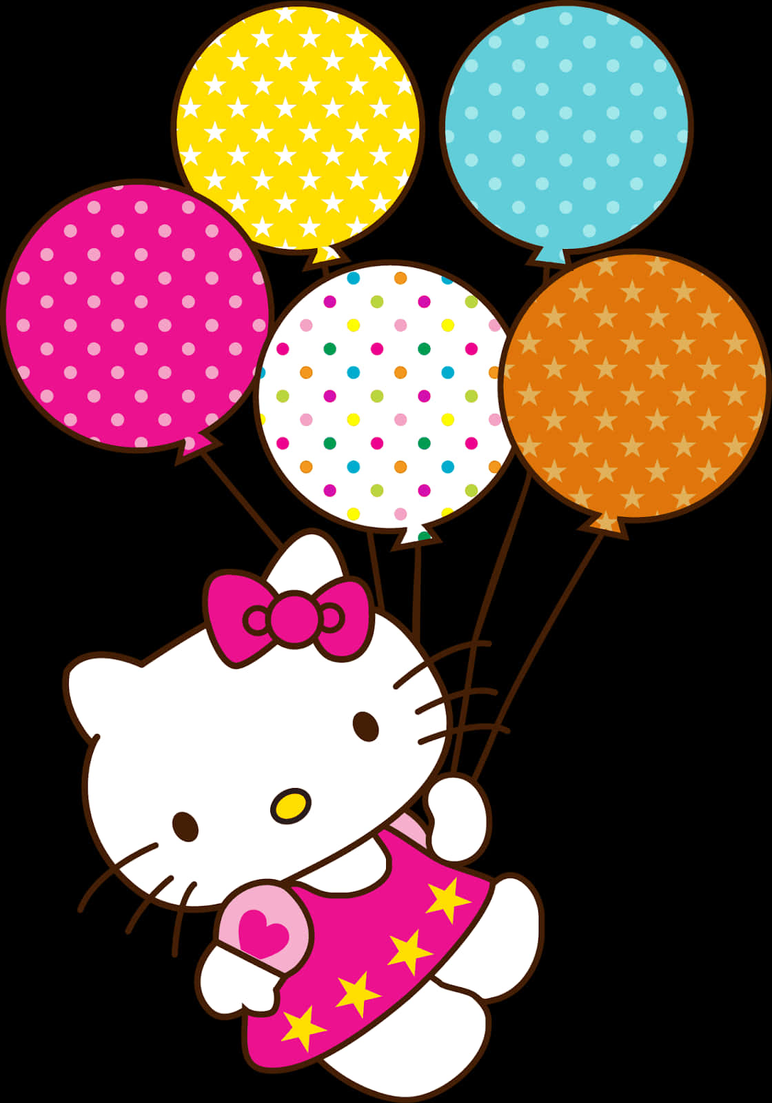 Hello Kitty Balonlarla Duvar Kağıdı