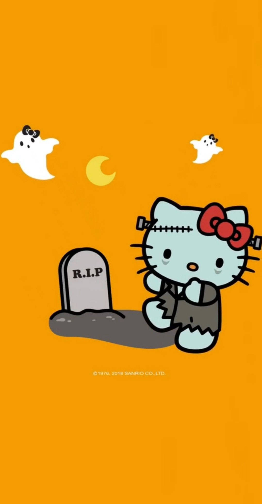 Hello Kitty Cadılar Bayramı Mezarlıkta Duvar Kağıdı