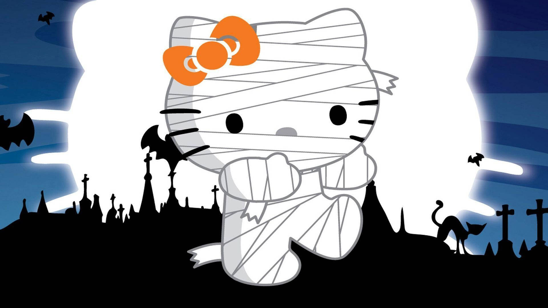 Hello Kitty Cadılar Bayramı Sevimli Mumya Duvar Kağıdı