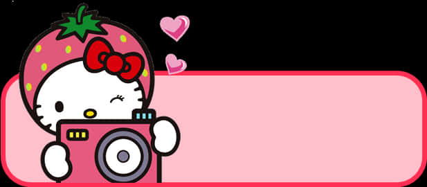 Hello Kitty Çilekli Kamera Duvar Kağıdı