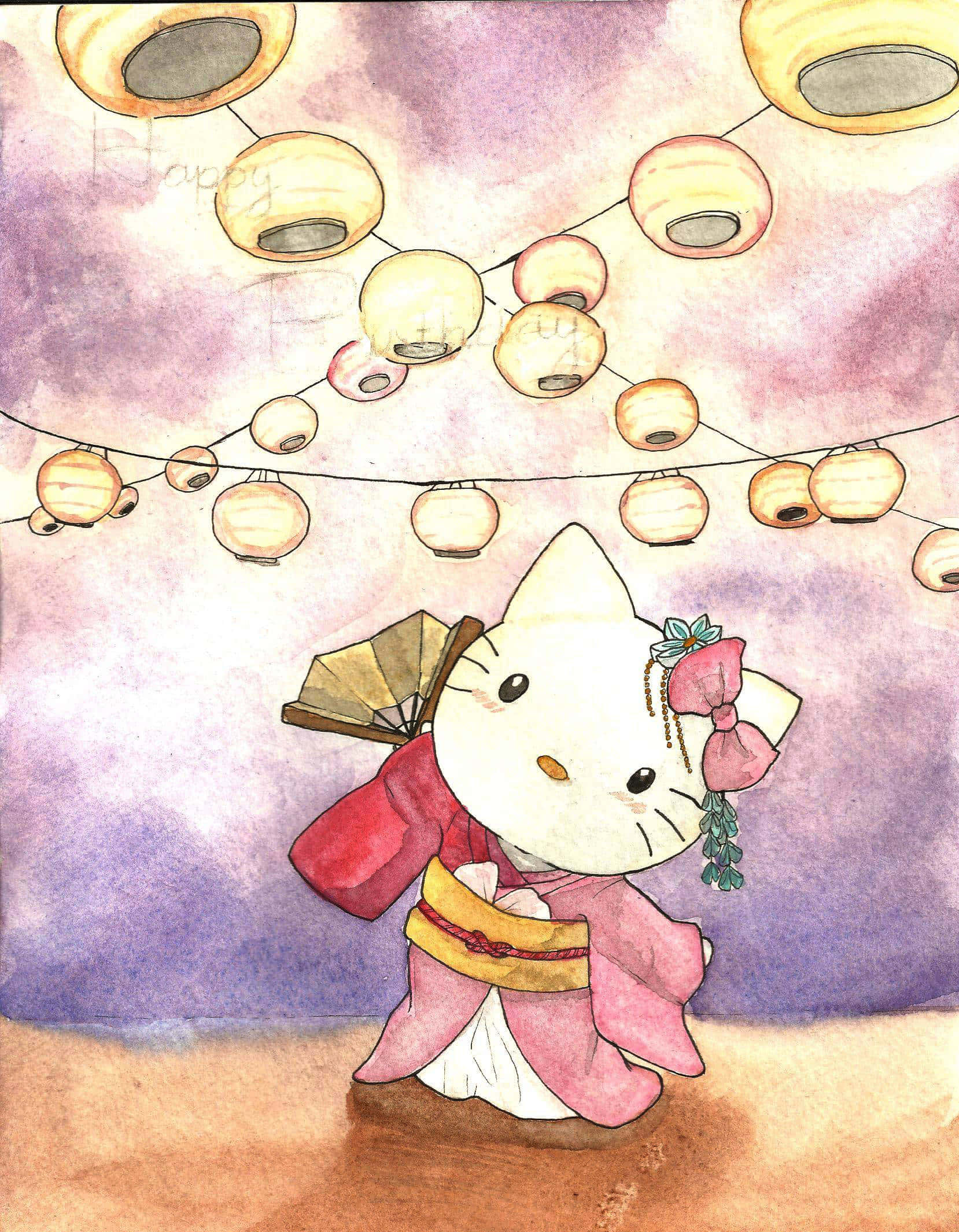 Hello Kitty Çizimi Sanrio Profil Fotoğrafı Duvar Kağıdı