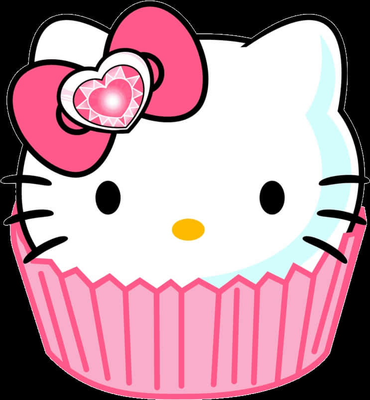 Hello Kitty Cupcake Grafiği Duvar Kağıdı