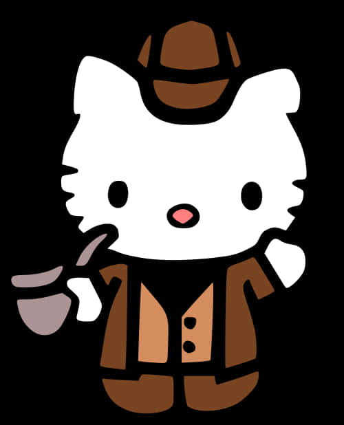 Hello Kitty Dedektif Kıyafeti Duvar Kağıdı