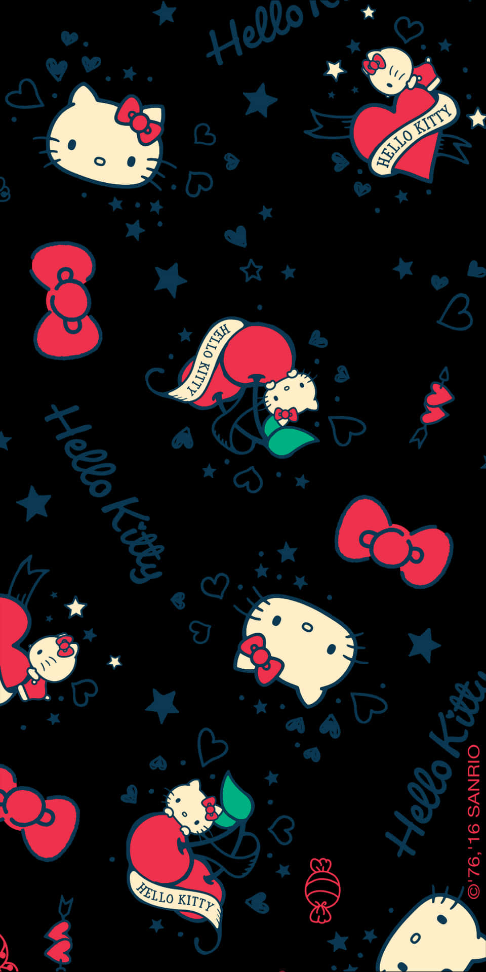 Hello Kitty Desenli Duvar Kağıdı