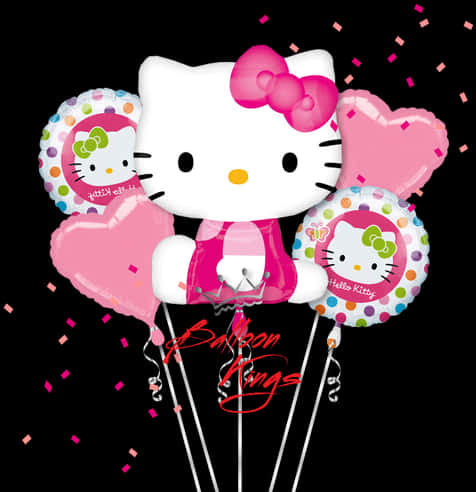 Hello Kitty Doğum Günü Balonları Duvar Kağıdı