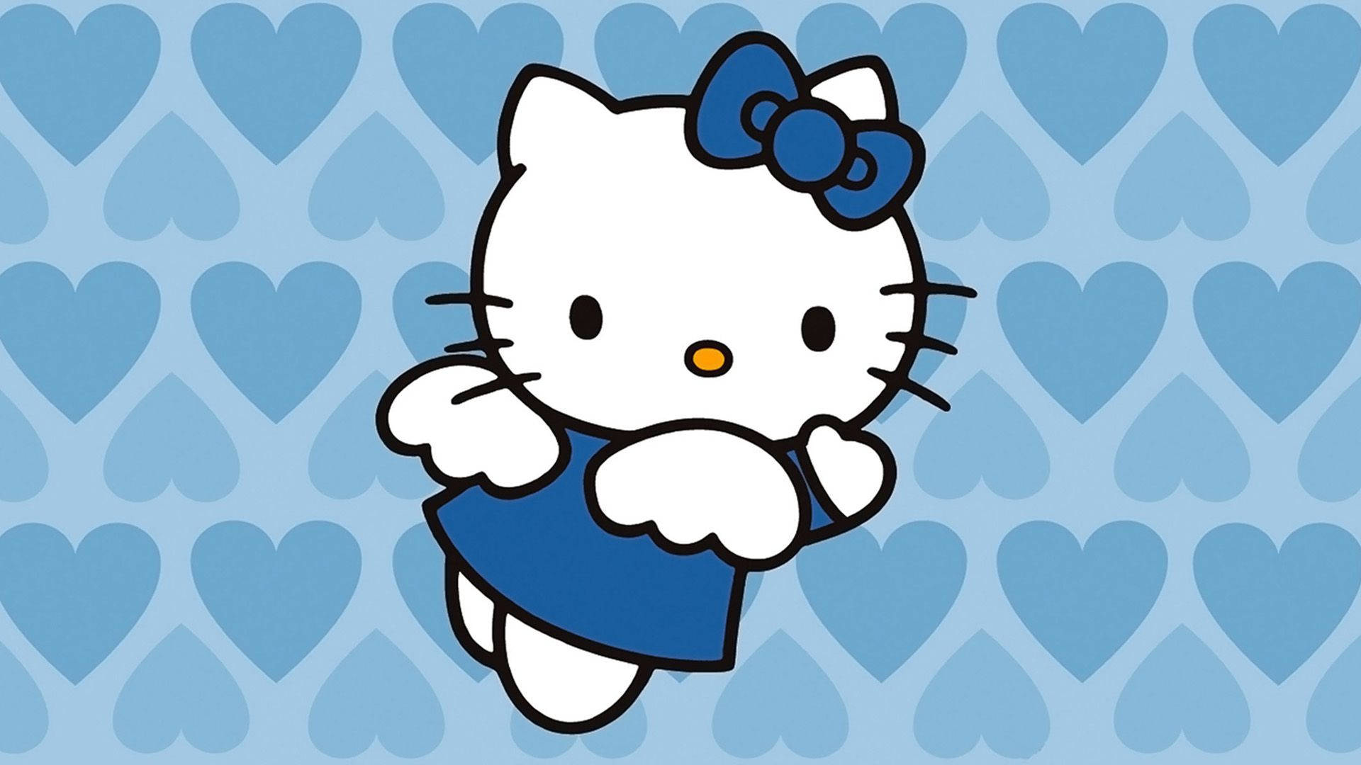 Hello Kitty Estetik Mavi Melek Duvar Kağıdı