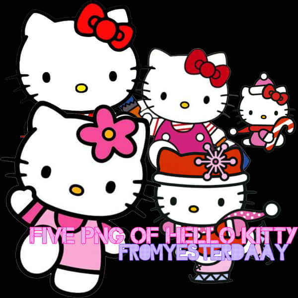 Hello Kitty Karakterleri Koleksiyonu Duvar Kağıdı