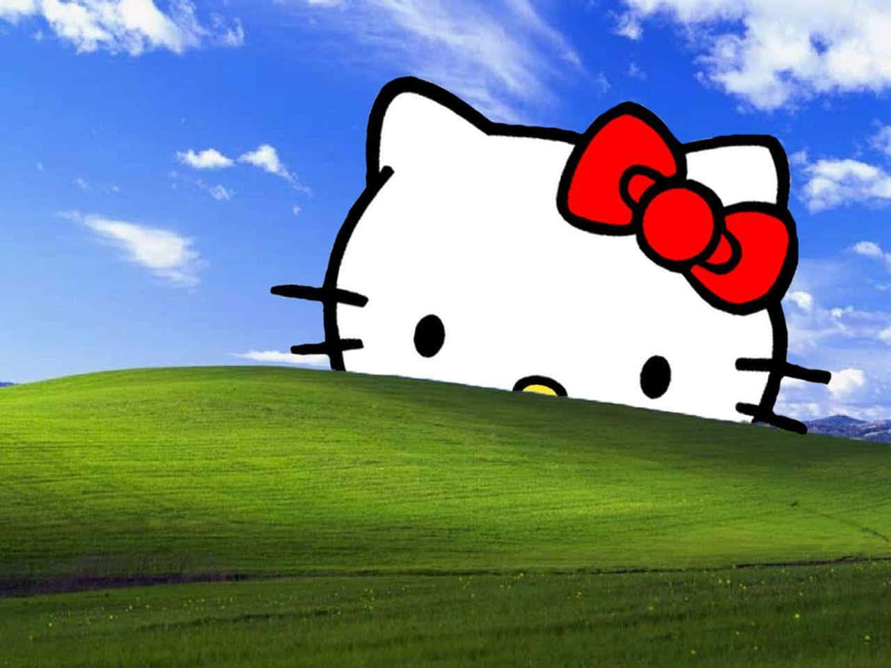 Hello Kitty Laptop Windows Tepesi Duvar Kağıdı