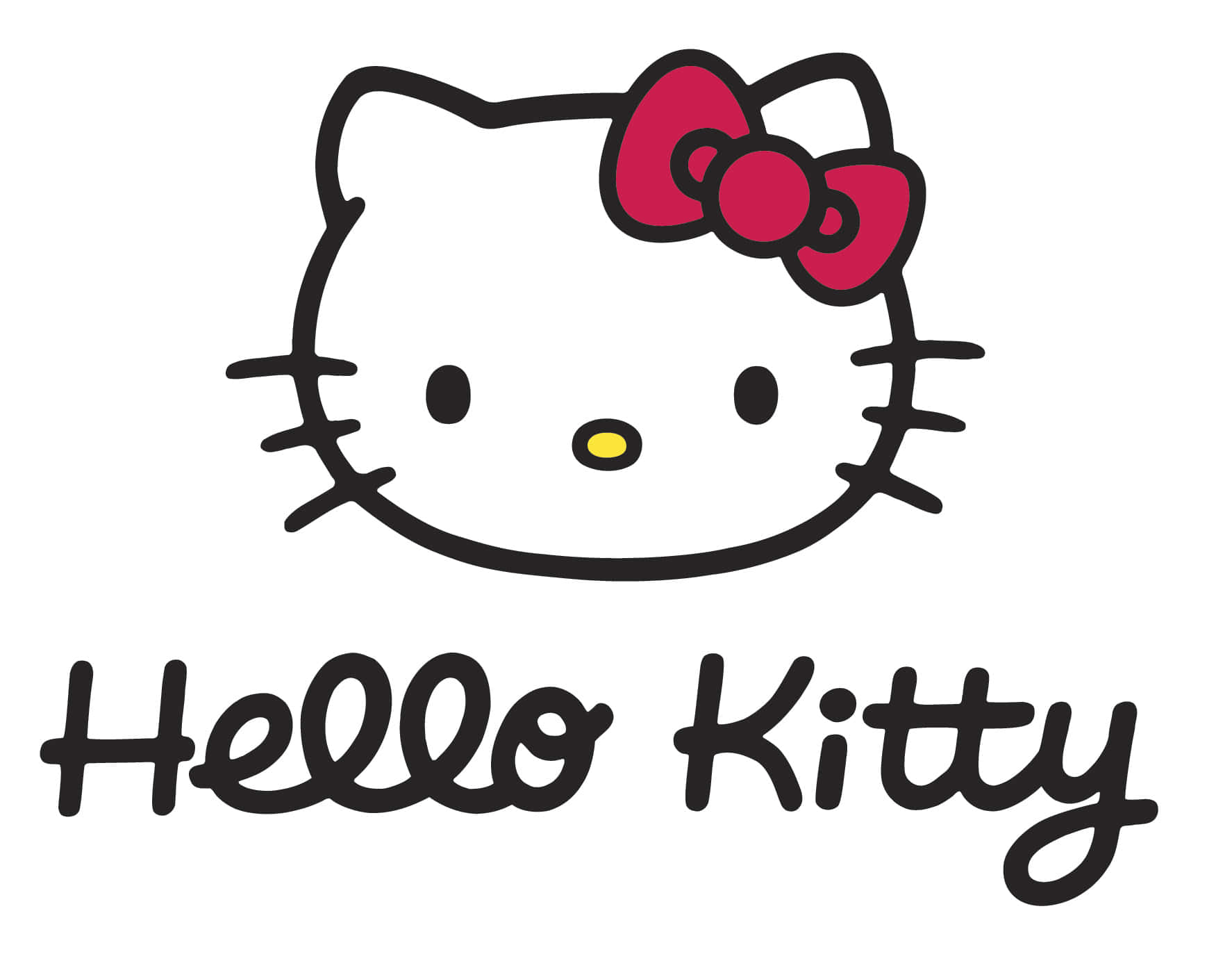 hello kitty logosu kırmızı fiyonklu Duvar Kağıdı