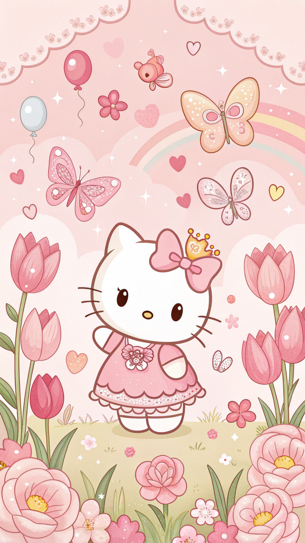 Hello Kitty'nin Sihirli Bahçe Sırları Açıklandı Duvar Kağıdı