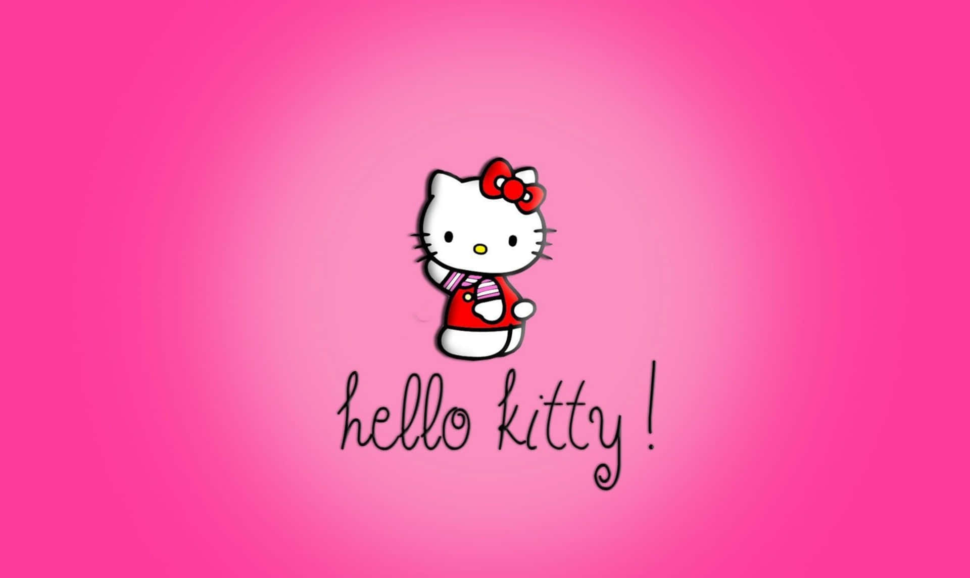 Hello Kitty Pembe Arkaplanlı Laptop Duvar Kağıdı