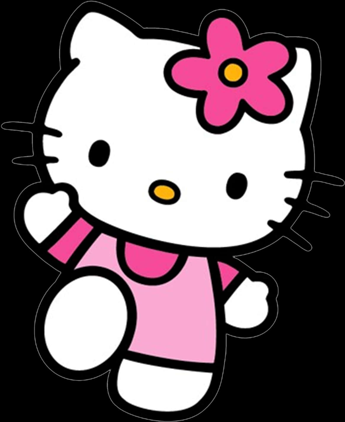 Hello Kitty Pembe Kıyafet Çiçek Duvar Kağıdı