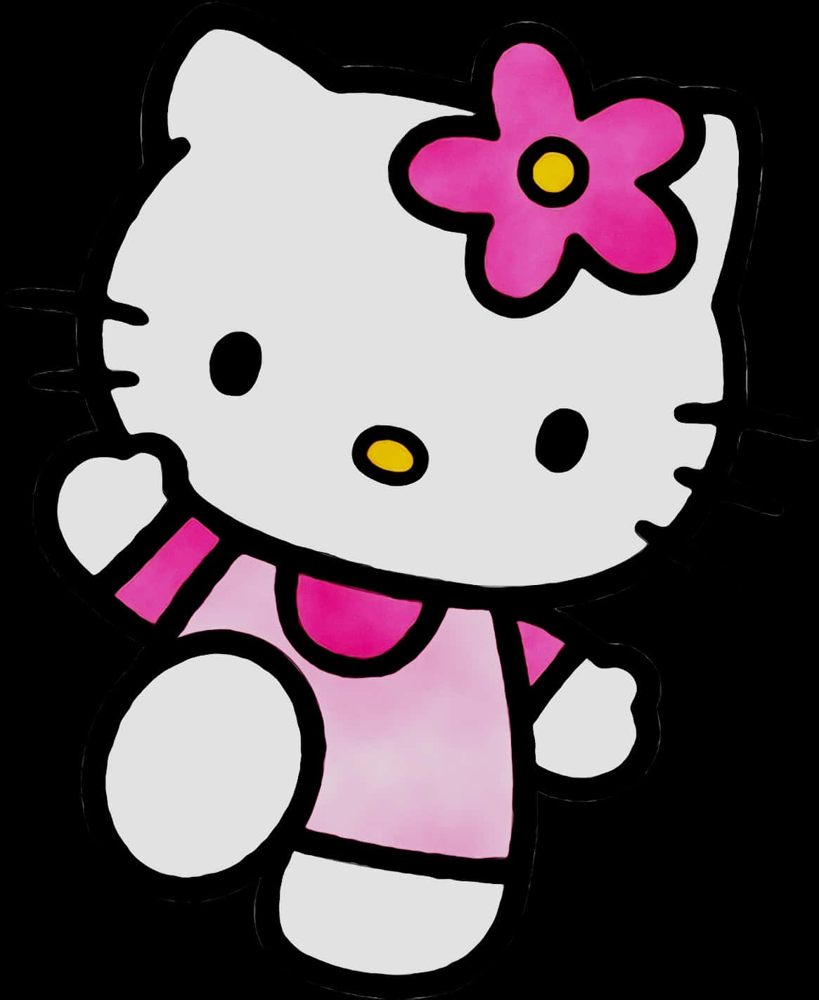 Hello Kitty Pembe Çiçek Duvar Kağıdı