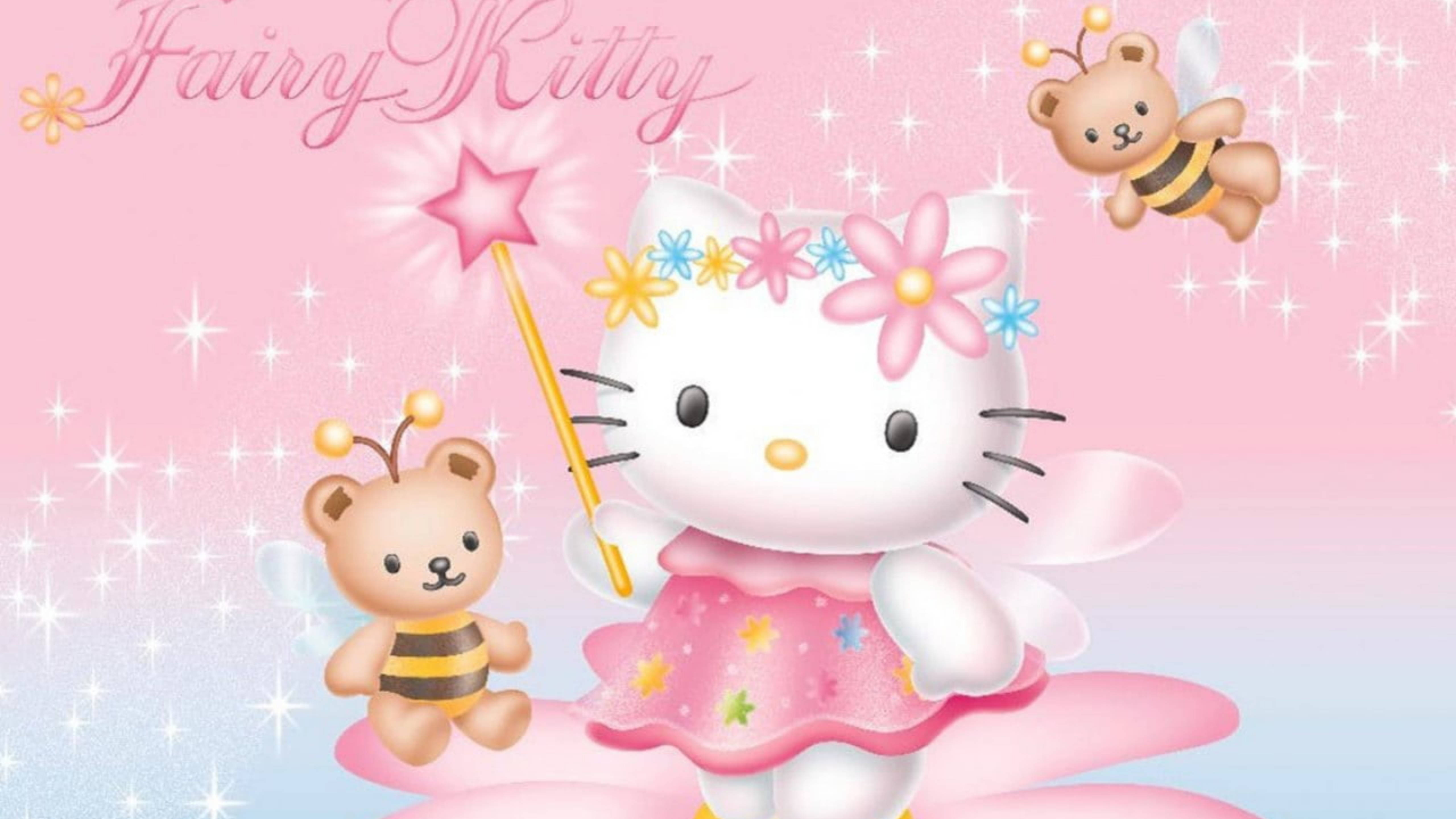 Hello Kitty Pembe Peri Duvar Kağıdı