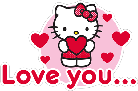Hello Kitty Seni Seviyorum Grafiği Duvar Kağıdı