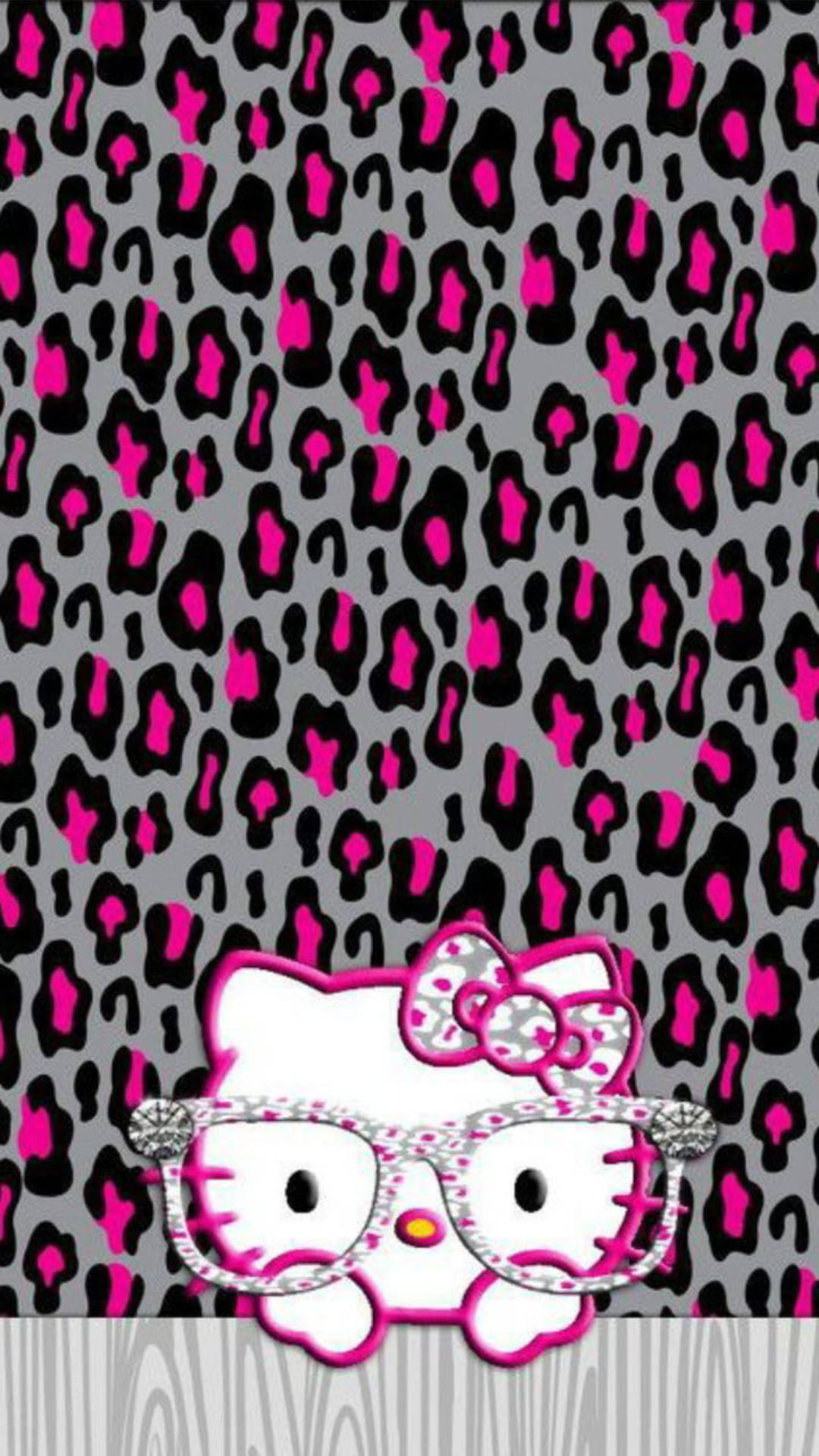 Hello Kitty Sevimli Leopar Deseninde Duvar Kağıdı