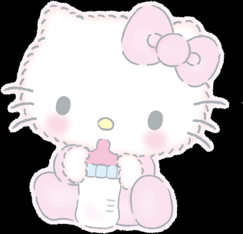 Hello Kitty Süt İçiyor Duvar Kağıdı