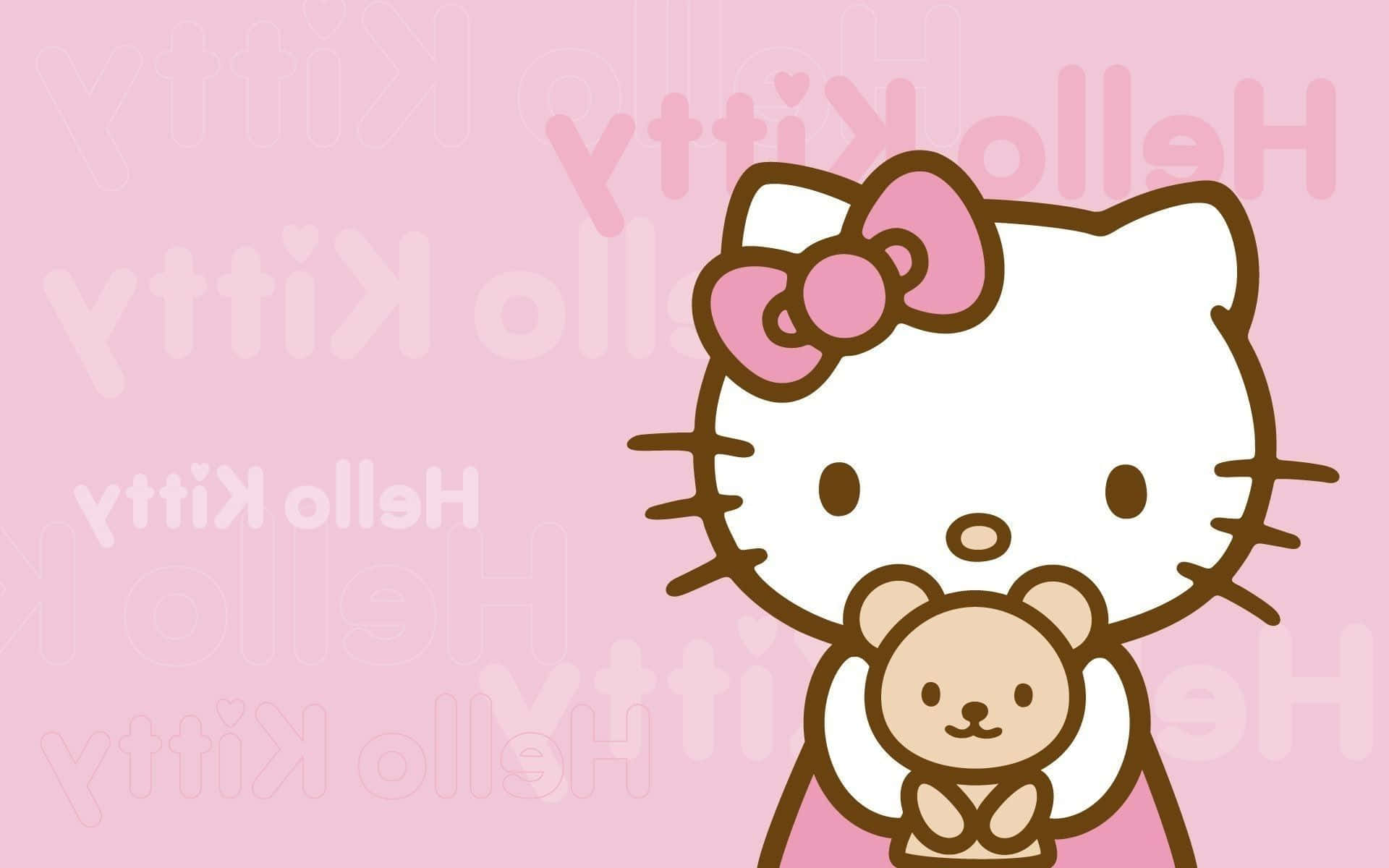 Hello Kitty Ters Çevrilmiş İsim Arka Planına Karşı Duvar Kağıdı