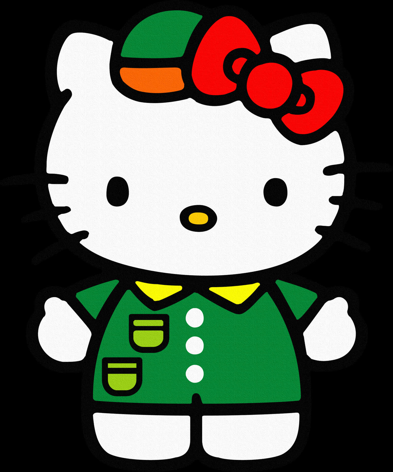 Hello Kitty Yeşil Kıyafet Duvar Kağıdı