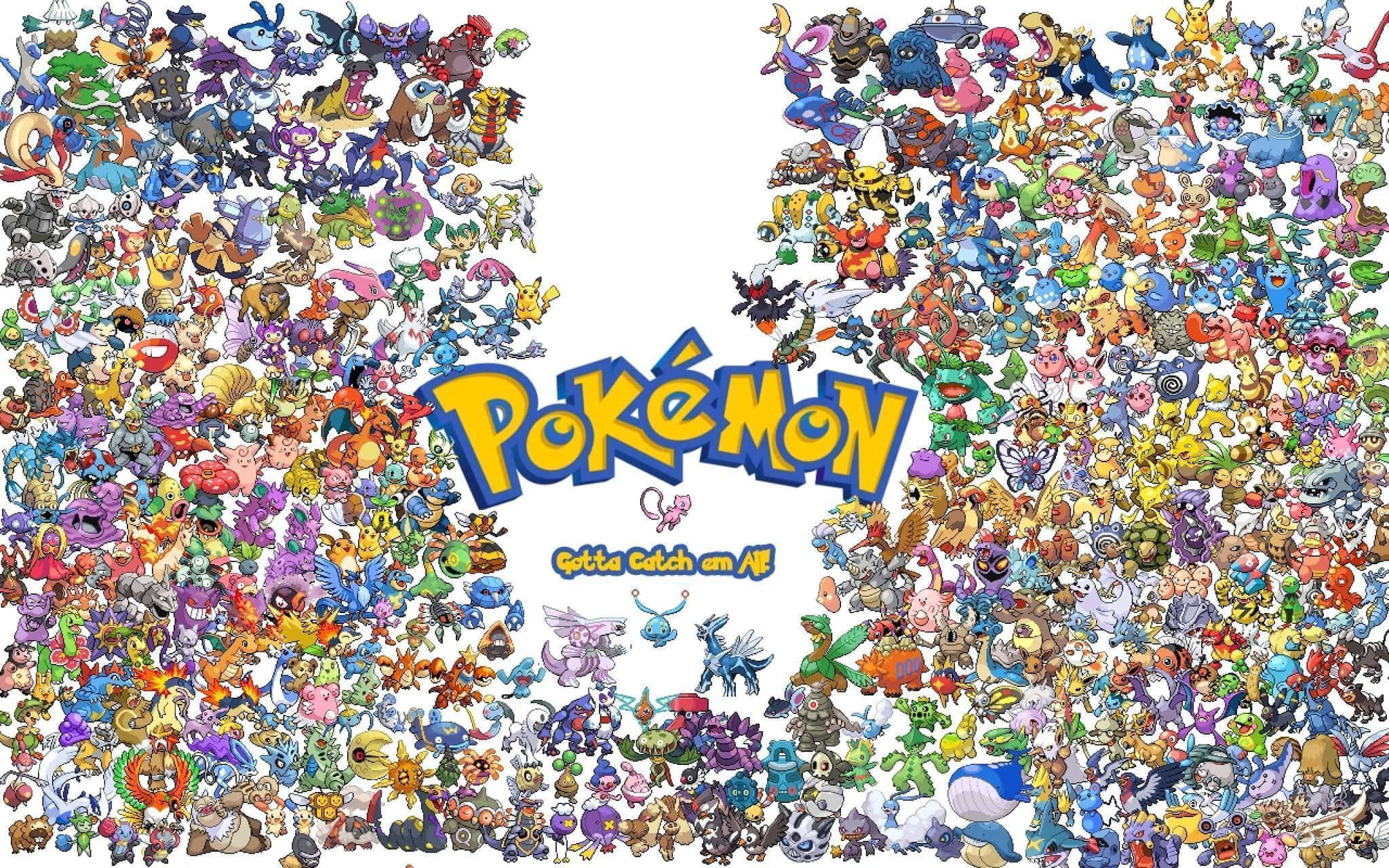 Her Efsanevi Pokemon Beyaz Arka Plan Duvar Kağıdı