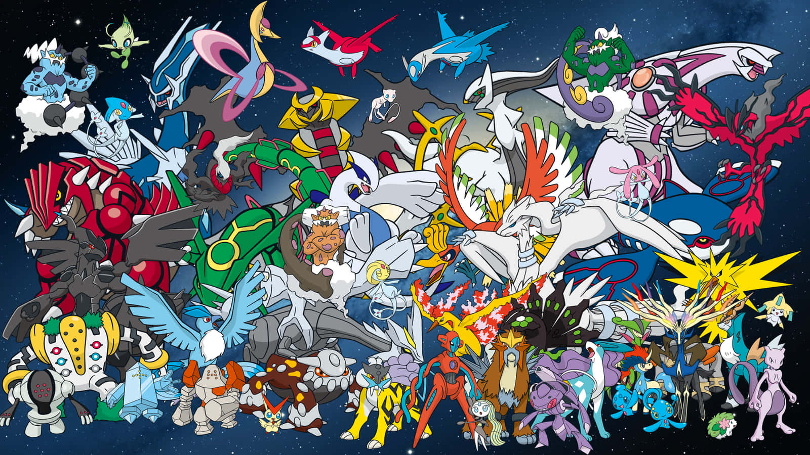 Her Efsanevi Pokemon Yıldızlara Karşı Duvar Kağıdı