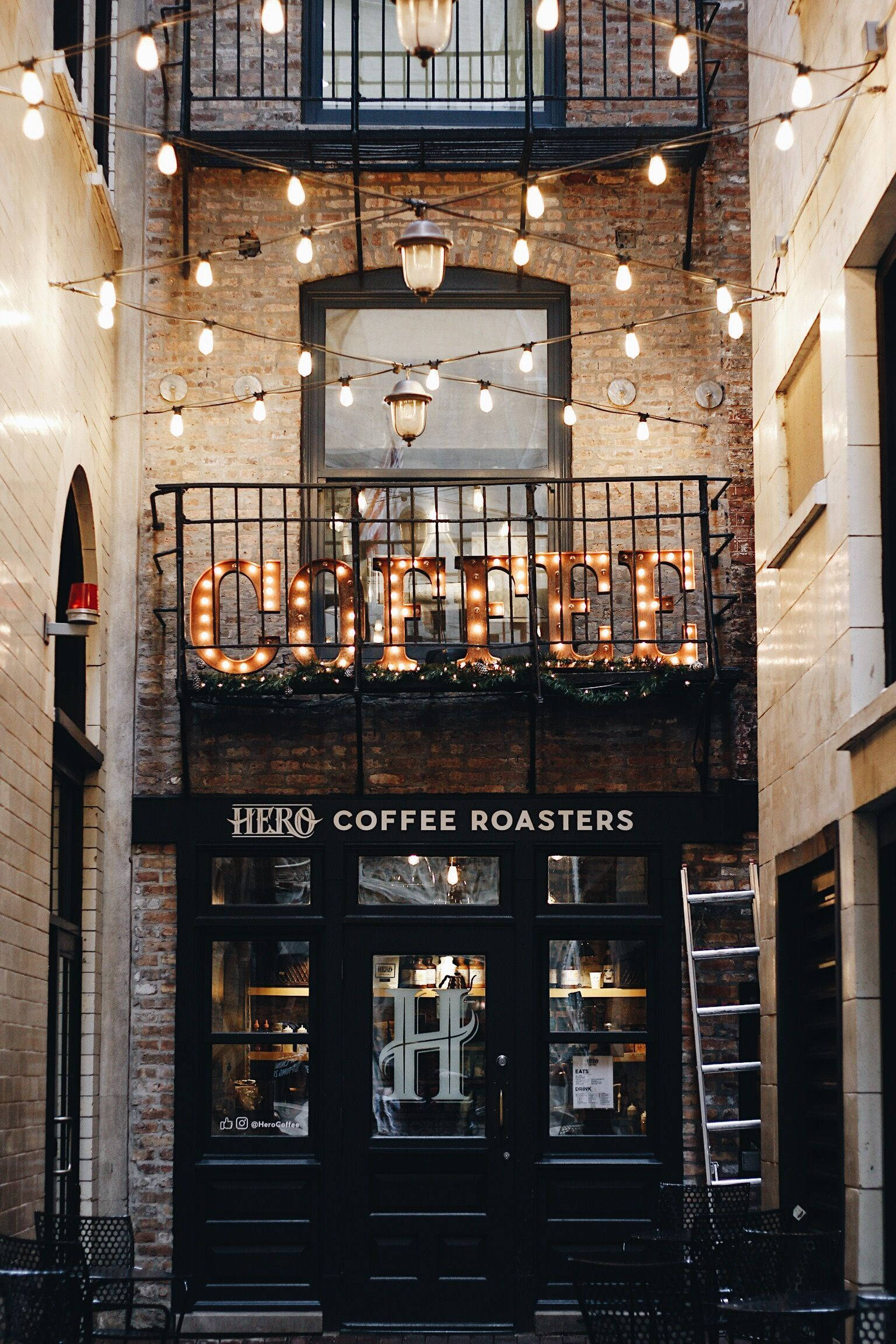 Hero Coffee Bar Cafe Chicago Duvar Kağıdı