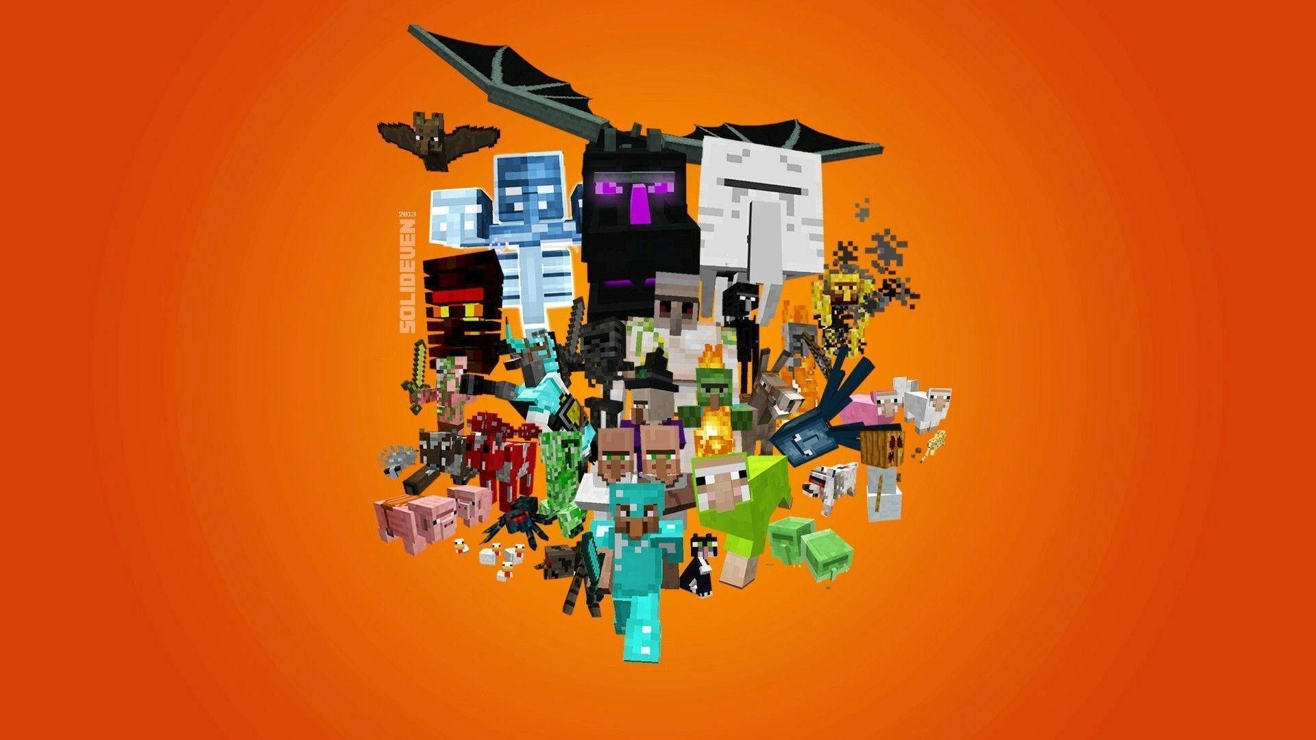 Herobrine ve Arkadaşlarıyla Gizemli Bir Minecraft Dünyasına Özel Bir Tur Atın Duvar Kağıdı