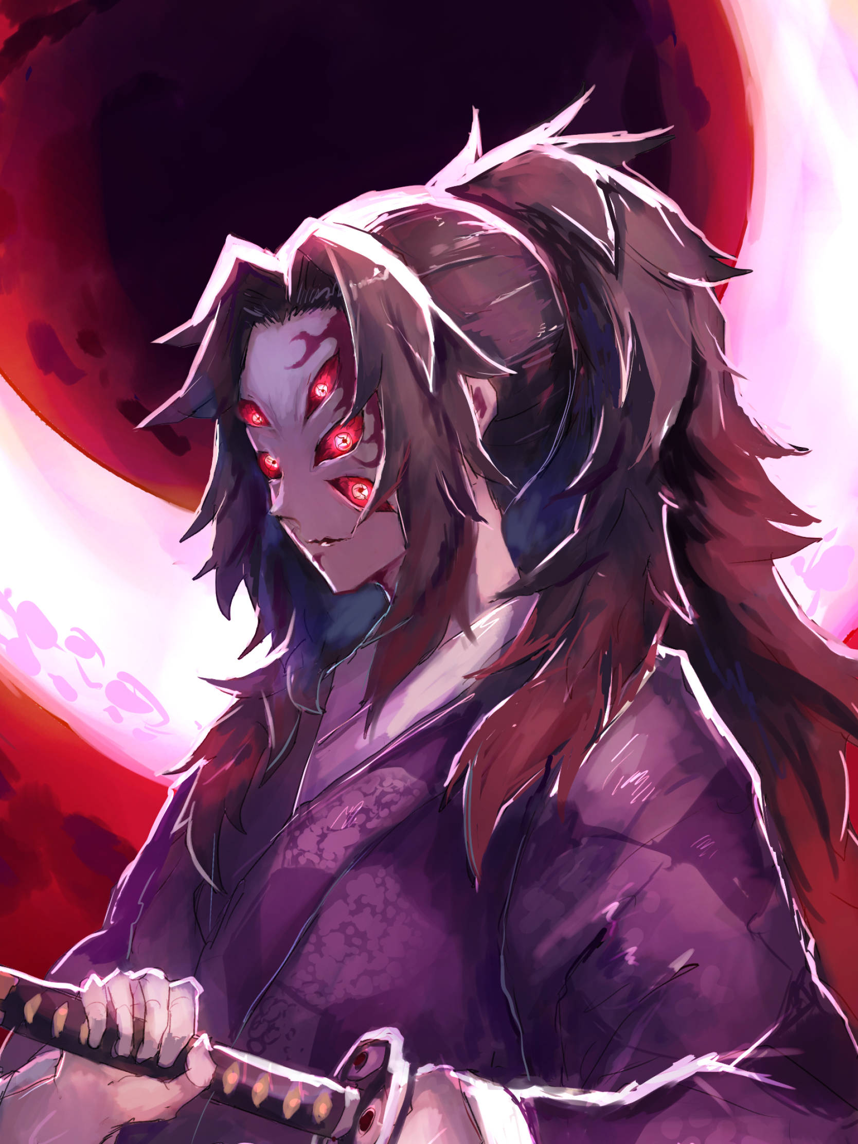 Heyecan Verici Kokushibo Demon Slayer iPhone Duvar Kağıdı