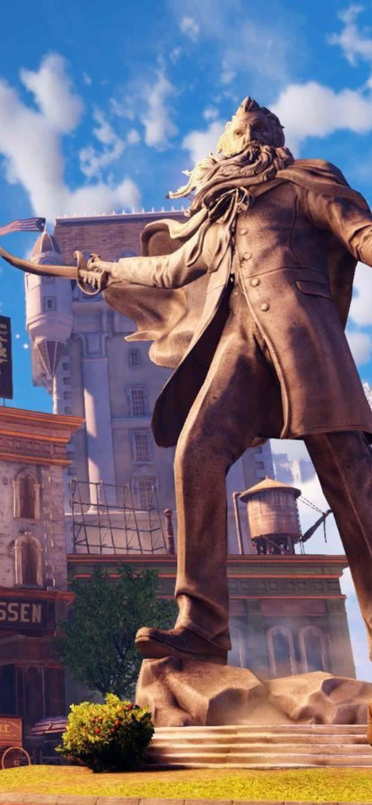 Heykel iPhone Xs Max Bioshock Infinite Arka Plan Duvar Kağıdı