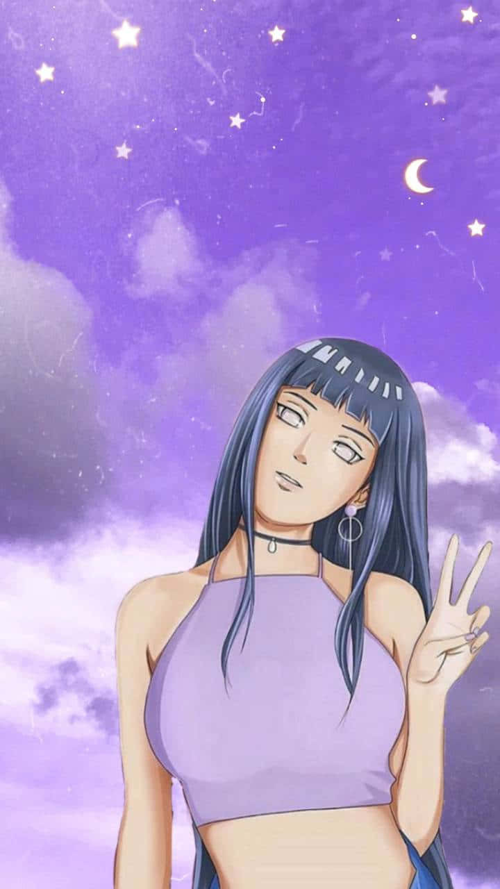 Hinata Uzumaki Barış İşareti Duvar Kağıdı